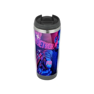 Image of Green Listing LTD Mr Inbetween TV Show Neon Travel Mug, Thermal Insulated Cup for Hot and Cold Beverages Drinks