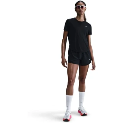 Image of NIKE Women&#039;s Tempo T Shirt, Black/Reflective Silv, S