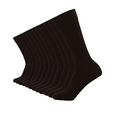 Image of FM London (12 Pack) Bamboo Socks Men Plain &amp; Patterned Mens Designed to Feel Soft Resist Odour Casual Formal Men&#039;s Suitable for any Occasion Multicoloured Black