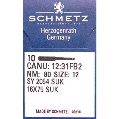 Image of Schmetz SY 2054 SUK Overlock Sewing Machine Needles for Singer, Size 80/12 (Pack of 10)