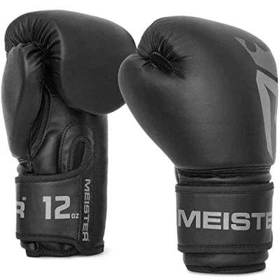 Image of Meister [CRITICAL] Boxing Gloves Ergonomic High Density Training Matte Black 12 Ounce