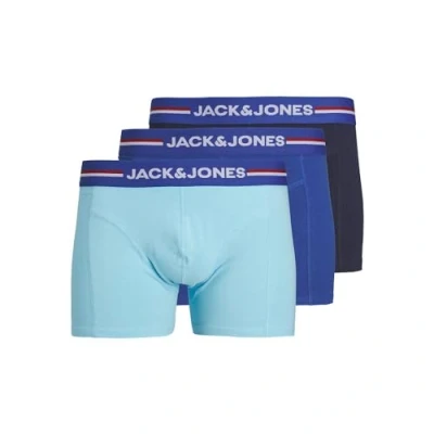Image of JACK &amp; JONES Men&#039;s Jactim Solid Trunks 3 Pack Boxer Shorts, True Blue/Pack:Splish Splash Navy Blazer, XL