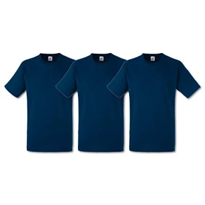 Image of Fruit of the Loom Men&#039;s Heavy T Shirt Pack 3, Royal, Small