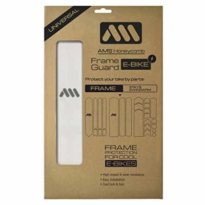 Image of All Mountain Style AMS Frame Guard E bike Protects your from scratches and dings, Clear/Silver