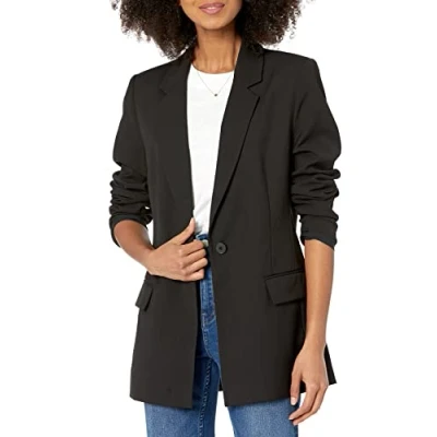 Image of The Drop Women&#039;s Blake Long Blazer, Black, S