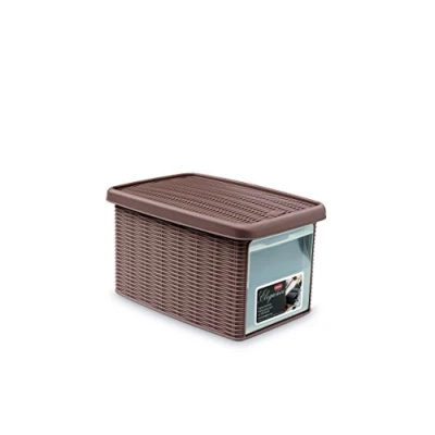 Image of Stefanplast Elegance Storage Box with Lid, Dove Grey, 19 x 29 16 cm