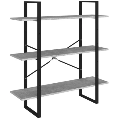 Image of vidaXL Book Cabinet Concrete Grey 100x30x105 cm Engineered Wood