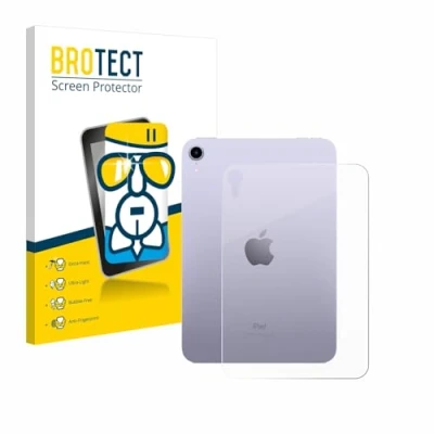 Image of brotect Glass Screen Protector Film compatible with Apple iPad Mini 7 WiFi 2024 (Back) Foil 9H Protection [Scratch Resistant, High Clarity]