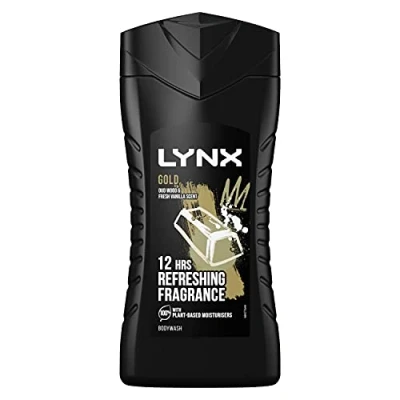 Image of Lynx 12H Refreshing Fragrance Gold Oud Wood &amp; Vanilla Body wash, 225ml