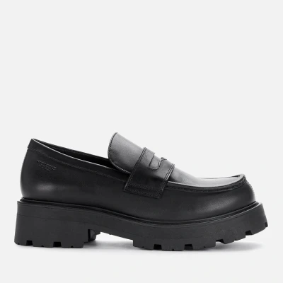 Image of Vagabond Womens Cosmo 2.0 Black Leather Chunky Sole Loafers 8