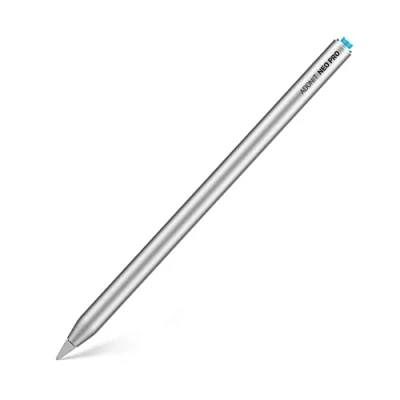 Image of adonit Neo Pro Stylus Apple iPad with Magnetic Attachment [Wireless Charging on iPad, Extra Long Battery Life, Palm Detection, Replaceable Thin Tip] Matte Silver