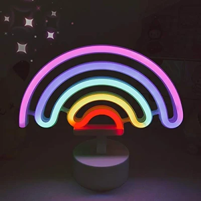 Image of ZVO Neon Rainbow Light, LED Signs, Decorative Art Night USB/Battery Powered Desk Lamp Table Decor Light for Bedroom Room Decoration Birthday Gift
