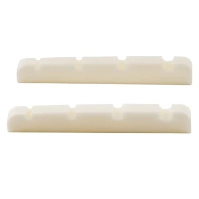 Image of Musiclily 38mm Slotted Bass Bone Nut Flat Bottom for 4 String Precision/Jazz Guitar,38x3.5x5mm(2 Pieces)