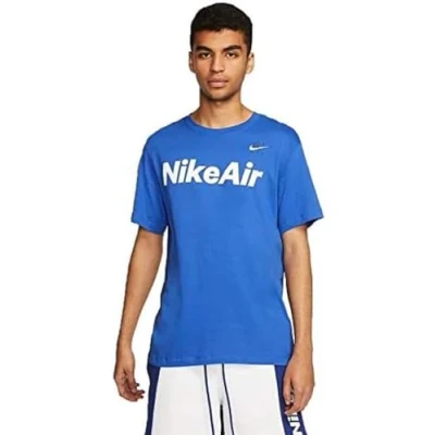 Image of Nike M NSW Air Ss Tee T Shirt Game Royal/(White), XXX Large