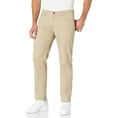 Image of Amazon Essentials Men&#039;s Straight Fit 5 Pocket Stretch Twill Trouser, Khaki Brown, 42W / 32L
