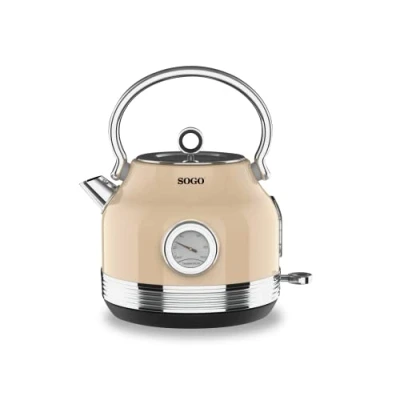 Image of Sogo Retro Vintage Stainless Steel and Enamel (Beige, Kettle 2200W)