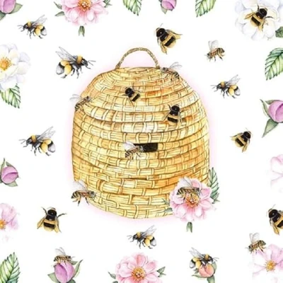 Image of Crafty Things 4 x Paper Napkins Beehive Ideal for Decoupage/Napkin Art