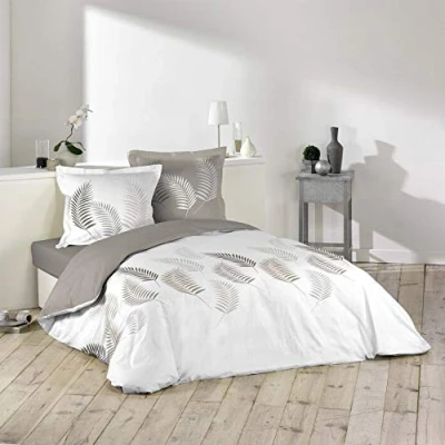 Image of Douceur d&#039;Intérieur Bed linen 3 Piece 240 x 220 CM Printed 57 Strand Allover Guava, Cotton, multicolored, 200