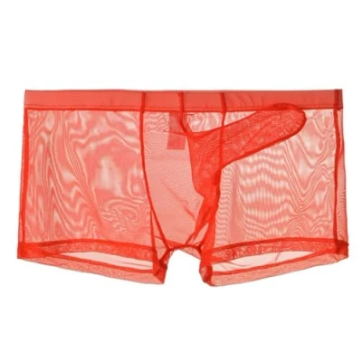 Image of lclvld Men&#039;s Shorts Sexy Boxer Briefs Transparent Underwears Gauze Breathable Elephant Trunk