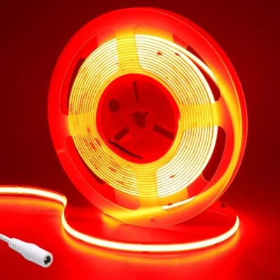 Image of GOMING 24V Red COB LED Strip Light 5M/16.4ft Uniform Glow 2400LEDs Flexible Not Waterproof IP20 Tape Lights for DIY Cabinet Bedroom Kitchen Home Decor(No Power Supply)