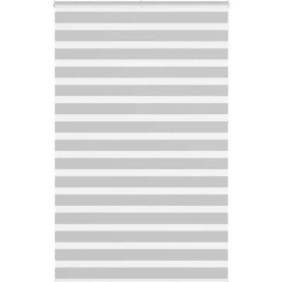 Image of vidaXL Zebra Blind Light Grey 150x230 cm Fabric Width 145.9 Polyester