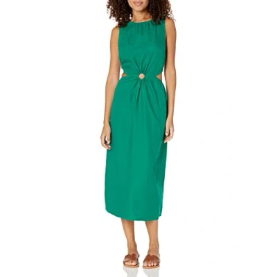Image of The Drop Women&#039;s Sade Linen Cutout Midi, Ultramarine Green, XXL