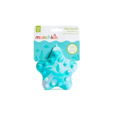 Image of Munchkin® Pop Squish™ Popping Bath Toy Mould Free Squeezable Sensory Baby Fidget without Holes Essentials for Toddlers and Children Blue
