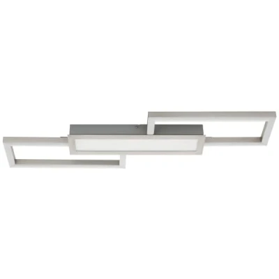 Image of Eglo LED Flush Ceiling Light Fitting Monirote, Minimalistic Lighting with Remote Control, dimmable Living Room and Kitchen lamp Made of Satin Nickel Metal White Plastic, Warm Cool White, 31&quot;