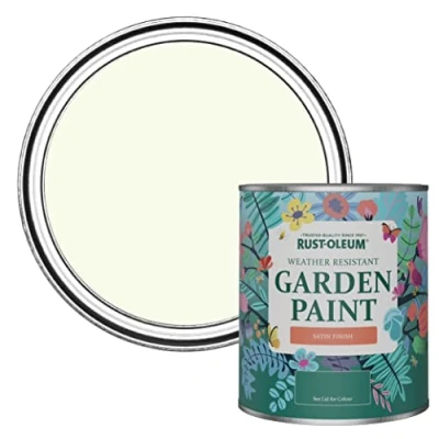 Image of Rust Oleum Green Mould Resistant Garden Paint In Satin Finish Apple Blossom 750ml