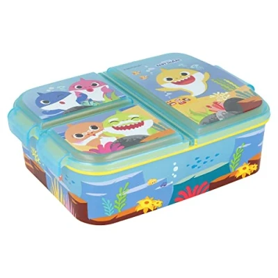 Image of Stor 13520 Multi Compartment Sandwich Box Baby Shark SANDWICHERA Multiple, Plastic, Multicoloured