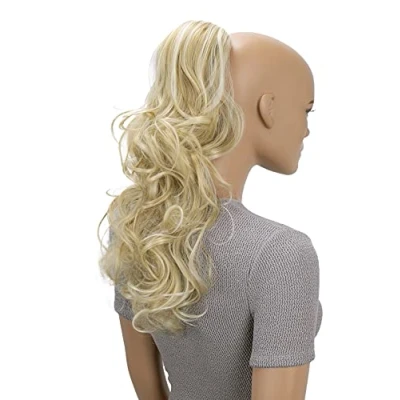 Image of CAISHA 18&quot; Hairpiece Ponytail Extensions Voluminous Wavy Light Blonde Mix PH36