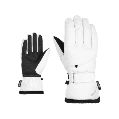 Image of Ziener Women&#039;s KAHLI Ski Gloves/Winter Sports Primaloft Plush Lining, White, 6