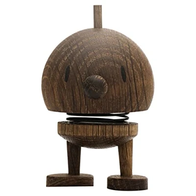 Image of Hoptimist Scandinavian design Small Bumble made of wood Height 8 cm, Diameter 5 cm Smoked Oak