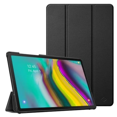Image of FINTIE SlimShell Case for Samsung Galaxy Tab S5e 10.5 Inch Tablet 2019 (SM T720 / T725), Super Thin Lightweight Stand Cover with Auto Sleep/Wake Feature, Black