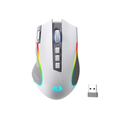 Image of Redragon M612 PRO RGB Gaming Mouse, 8000 DPI Wired/Wireless Optical Gamer Mouse with 11 Programmable Buttons &amp; 6 Backlit Modes, BT 2.4G Wireless, Software Supports, Gray