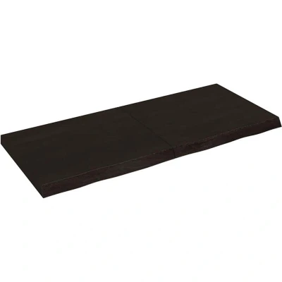 Image of vidaXL Wall Shelf Dark Brown 140x60x(2 6) cm Treated Solid Wood Oak