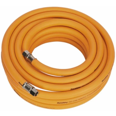 Image of Sealey Air Hose 10m x Ø10mm Hybrid High Visibility with 1/4"BSP Unions