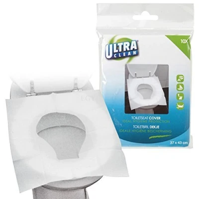 Image of Disposable Toilet Seat Covers Hygienic Flushable Travel Camping Pocket Size Pack Of 10