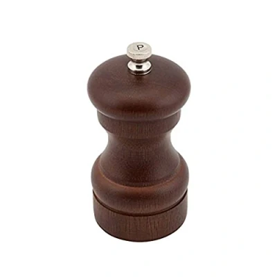 Image of Genware NEV SPWD10 Dark Wood Salt/Pepper Grinder, 10 cm