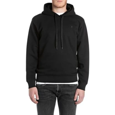 Image of Replay Men&#039;s M3103 Hooded Sweatshirt, 098 Black, XXL