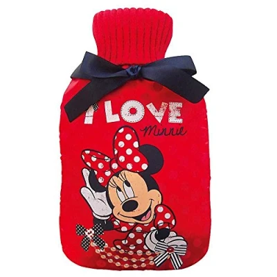 Image of I Love Minnie Hot Water Bottle Disney Mouse &amp; Cover Set 2LTR