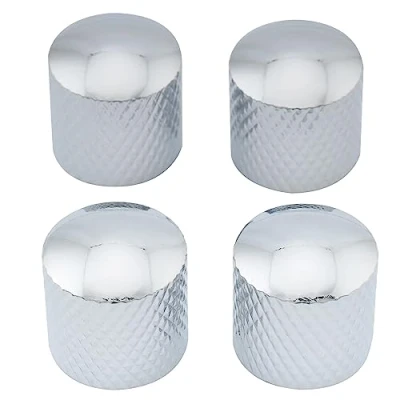Image of Musiclily Metric Metal Dome Knobs Volume Tone Control for Tele Electric Guitar or Precision Bass,Chrome (4 Pcs)