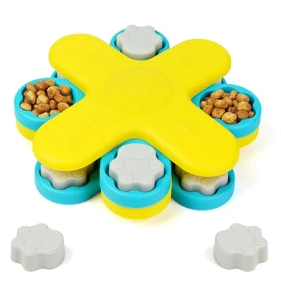 Image of BELLE VOUS Interactive Dog Puzzle Toy Treat Dispenser Enrichment Game for Small, Medium &amp; Large Dogs Slow Feeder IQ Training/Brain Stimulation