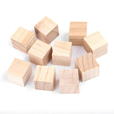 Image of Wood Cubes, Natural Unfinished Wooden Blocks Craft, Small Squares Blocks, DIY Craft for Puzzle Making, Crafts, and Projects(25mm （10 pcs）)
