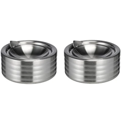 Image of Bambelaa! Wind ashtray, storm folding ashtray made of Stainless steel in elegant look, Steel, Silver, Pack 2
