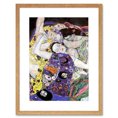 Image of Wee Blue Coo Klimt The Maiden 1913 Artwork Framed Wall Art Print 12X16 Inch