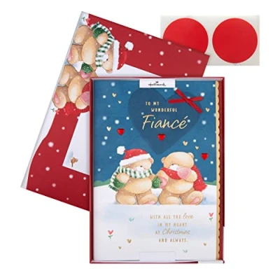 Image of Hallmark Boxed Christmas Card for Fiancé Cute Forever Friends Winter Love Design