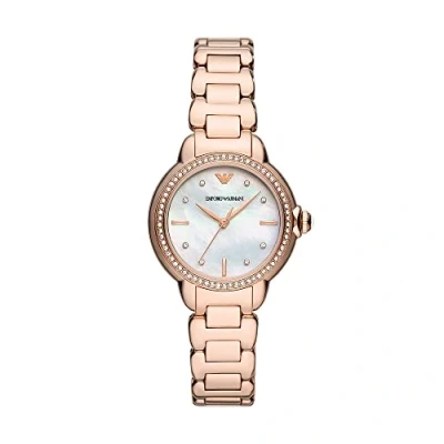 Image of Emporio Armani Watch Rose goldcoloured, Women&#039;s, Size: One Size, gold coloured