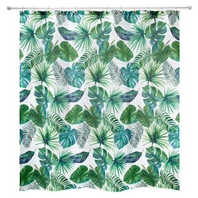 Image of Avanti Linens Fabric Shower Curtain, Palm Tree Leaves Inspired Home Decor (Viva Collection)