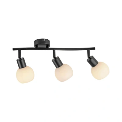 Image of JUST LIGHT. Loki ceiling light, 3 bulb, long, black, iron